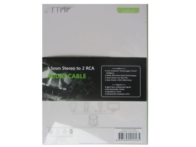 TTAF NANO 3.5mm - 2 RCA Audio Cable 3m — Фото 2