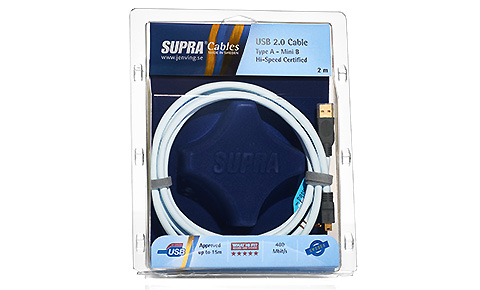 Supra USB 2.0 A-mini B Blue 2m